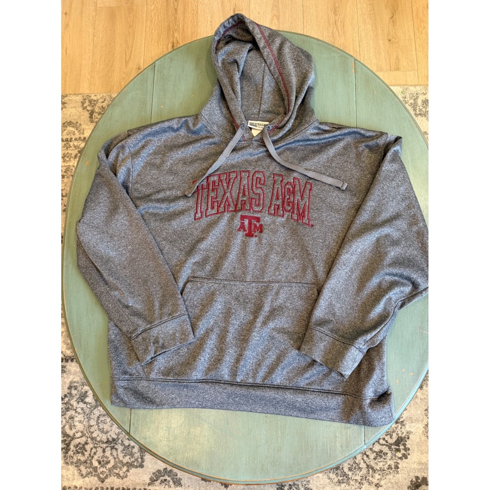 Majestic‎ Texas A&M Aggies Hoodie Mens XL Gray Embroidered Section 101 Pullover